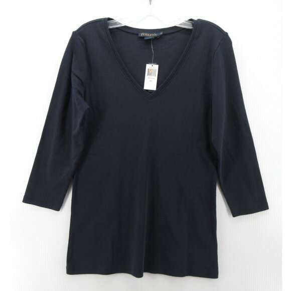 Pendleton Top Medium Pullover T Tee V-Neck 3/4 Sleeve Base Layer NEW - Picture 1 of 11